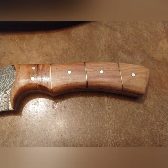 New Damascus steel blade men's hunting knife with sheath - Picture 2 of 10